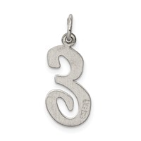 Sterling Silver Rhodium-plated Script Letter E Initial Charm view 4