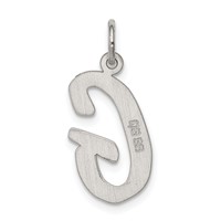 Sterling Silver Rhodium-plated Script Letter G Initial Charm view 4