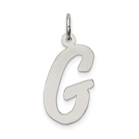 Sterling Silver Rhodium-plated Script Letter G Initial Charm view 1