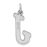 Sterling Silver Rhodium-plated Script Letter J Initial Charm view 3