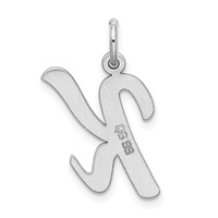 Sterling Silver Rhodium-plated Script Letter K Initial Charm view 3