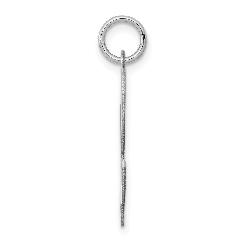 Sterling Silver Rhodium-plated Script Letter L Initial Charm (QC5084L)
