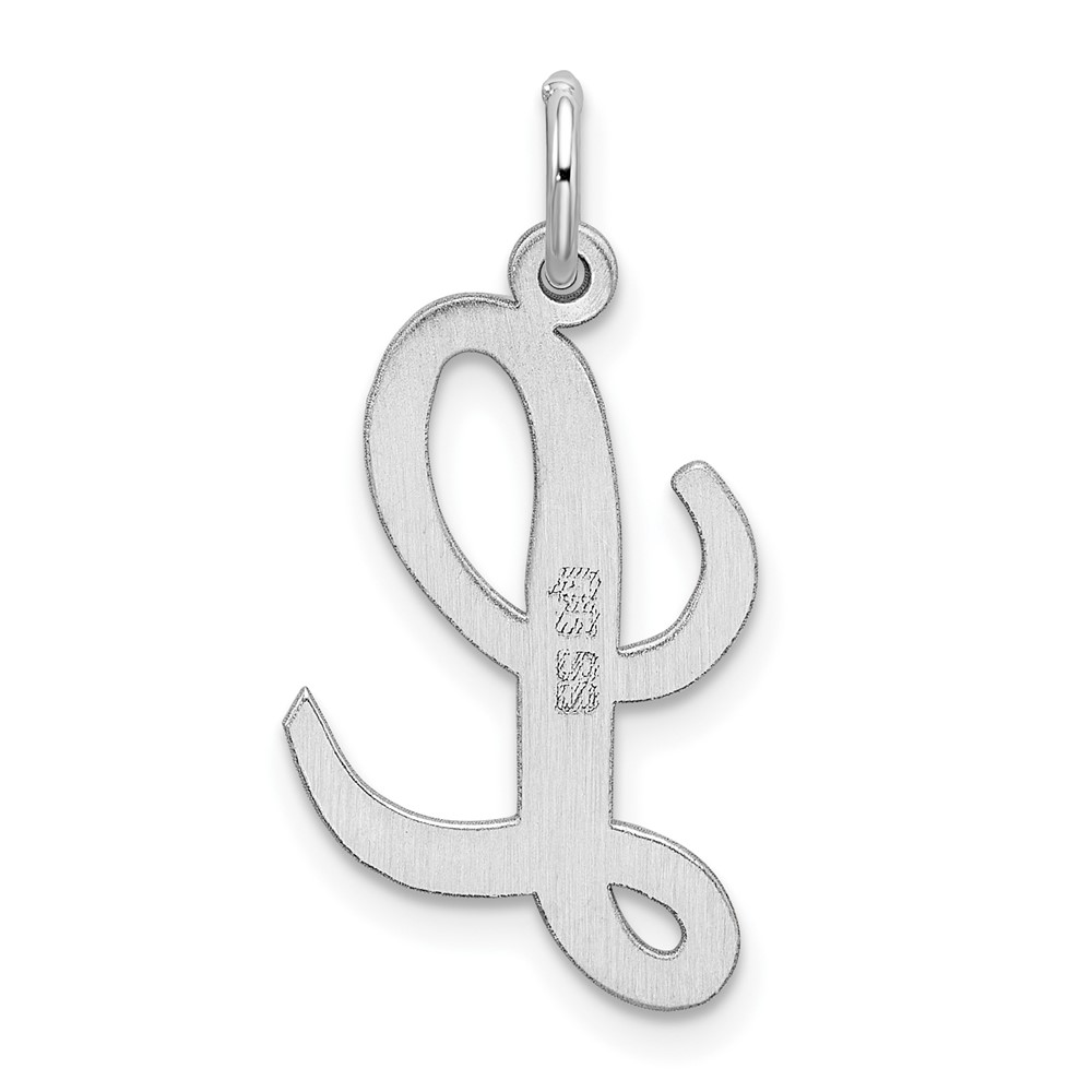 Sterling Silver Rhodium-plated Script Letter L Initial Charm (QC5084L)