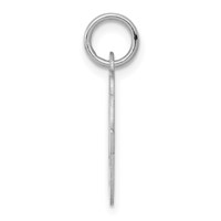Sterling Silver Rhodium-plated Script Letter O Initial Charm view 2
