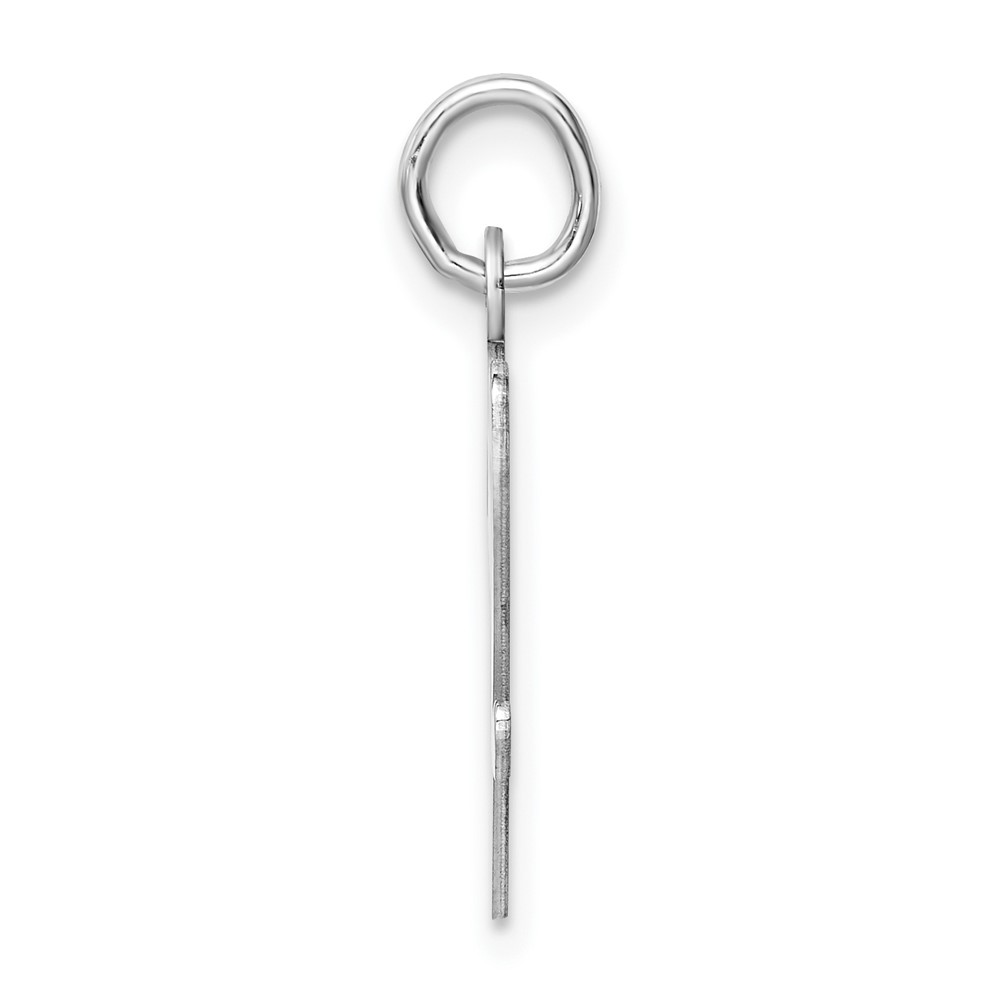 Sterling Silver Rhodium-plated Script Letter V Initial Charm (QC5084V)