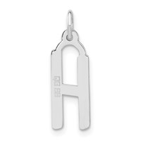 Sterling Silver Large Slanted Block Initial H Charm view 4