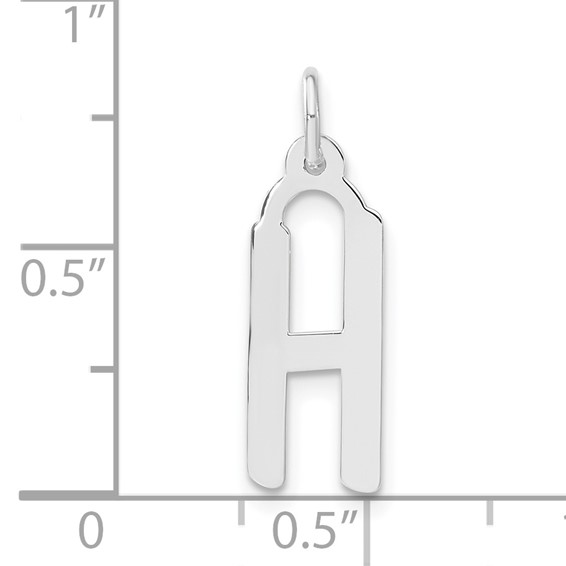 Sterling Silver Large Slanted Block Initial H Charm