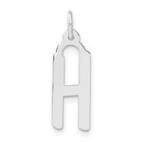 Sterling Silver Large Slanted Block Initial H Charm view 1