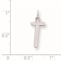 Sterling Silver Large Slanted Block Initial T Charm view 2