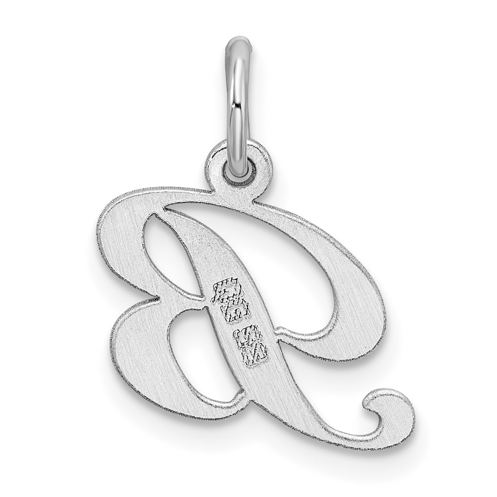 Sterling Silver Rhodium-plated Fancy Script Letter B Initial Charm (QC5086B)