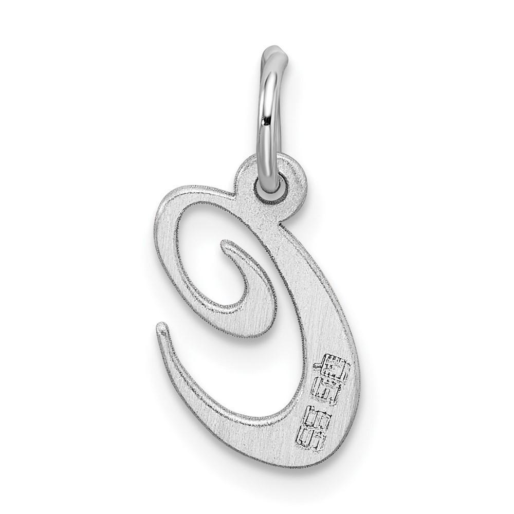 Sterling Silver Rhodium-plated Fancy Script Letter C Initial Charm (QC5086C)
