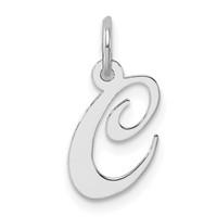 Sterling Silver Rhodium-plated Fancy Script Letter C Initial Charm view 1