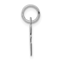 Sterling Silver Rhodium-plated Fancy Script Letter E Initial Charm view 2