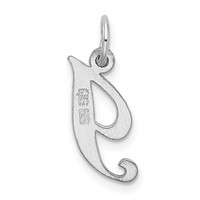 Sterling Silver Rhodium-plated Fancy Script Letter I Initial Charm view 3
