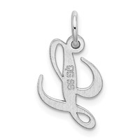 Sterling Silver Rhodium-plated Fancy Script Letter L Initial Charm view 3