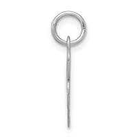 Sterling Silver Rhodium-plated Fancy Script Letter R Initial Charm view 2