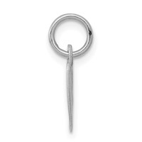 Sterling Silver Rhodium-plated Fancy Script Letter W Initial Charm view 2