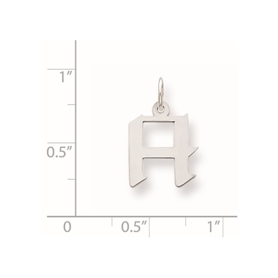 Sterling Silver Small Artisan Block Initial H Charm