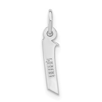 Sterling Silver Small Artisan Block Initial I Charm view 4