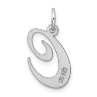 Sterling Silver Rhodium-plated Fancy Script Letter C Initial Charm view 3
