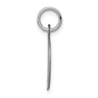 Sterling Silver Rhodium-plated Fancy Script Letter D Initial Charm view 2