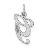 Sterling Silver Rhodium-plated Fancy Script Letter G Initial Charm view 3