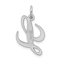Sterling Silver Rhodium-plated Fancy Script Letter L Initial Charm view 3