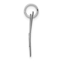 Sterling Silver Rhodium-plated Fancy Script Letter N Initial Charm view 2