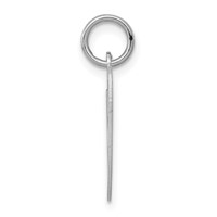 Sterling Silver Rhodium-plated Fancy Script Letter O Initial Charm view 2