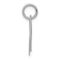 Sterling Silver Rhodium-plated Fancy Script Letter W Initial Charm view 2