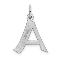 Sterling Silver Rhodium-plated Artisan Block Letter a Initial Charm view 3