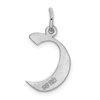 Sterling Silver Rhodium-plated Artisan Block Letter C Initial Charm view 3