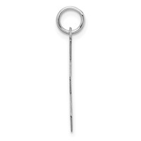 Sterling Silver Rhodium-plated Artisan Block Letter E Initial Charm view 2