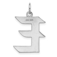 Sterling Silver Rhodium-plated Artisan Block Letter E Initial Charm view 3