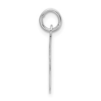 Sterling Silver Rhodium-plated Artisan Block Letter F Initial Charm view 2