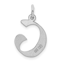 Sterling Silver Rhodium-plated Artisan Block Letter G Initial Charm view 3