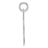 Sterling Silver Rhodium-plated Artisan Block Letter H Initial Charm view 2
