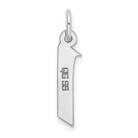 Sterling Silver Rhodium-plated Artisan Block Letter I Initial Charm view 3