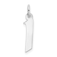 Sterling Silver Rhodium-plated Artisan Block Letter I Initial Charm view 1