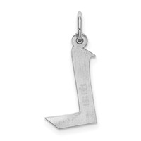 Sterling Silver Rhodium-plated Artisan Block Letter L Initial Charm view 3