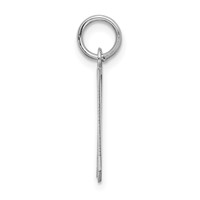 Sterling Silver Rhodium-plated Artisan Block Letter N Initial Charm view 2