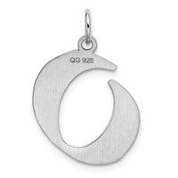 Sterling Silver Rhodium-plated Artisan Block Letter O Initial Charm view 3