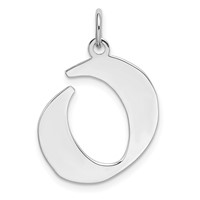 Sterling Silver Rhodium-plated Artisan Block Letter O Initial Charm view 1