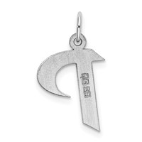 Sterling Silver Rhodium-plated Artisan Block Letter P Initial Charm view 3