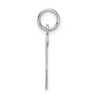 Sterling Silver Rhodium-plated Artisan Block Letter S Initial Charm view 2