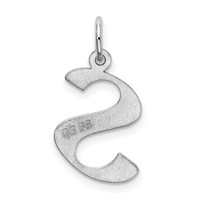 Sterling Silver Rhodium-plated Artisan Block Letter S Initial Charm view 3