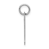 Sterling Silver Rhodium-plated Artisan Block Letter V Initial Charm view 2