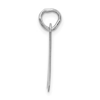 Sterling Silver Rhodium-plated Artisan Block Letter W Initial Charm view 2