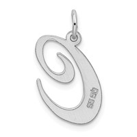 Sterling Silver Rhodium-plated Fancy Script Letter C Initial Charm view 3