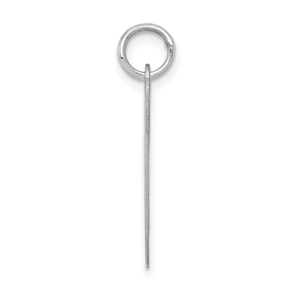 Sterling Silver Rhodium-plated Fancy Script Letter G Initial Charm (QC5090G)